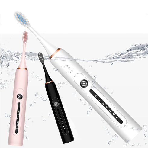 Sonic Electric Toothbrush for Adults and Kids, Low Noise with 6 Modes and 4 Replacement Brush Heads