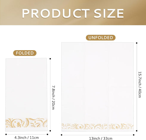 Lxzyu White,100 Pack Paper Napkins Disposable Decorative Paper Hand Towels for Bathroom Dinner Napkins Soft Absorbent