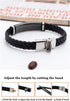 KBNSUIAN Custom Leather Medical Allergy Awareness Alert Bracelet Personalized Food Allergic Alarm Bangle for Adults