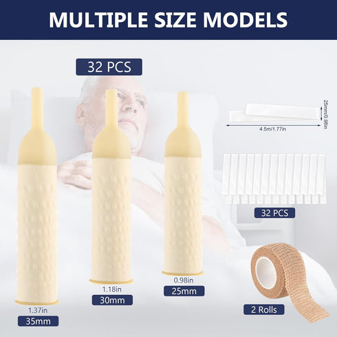 VEEVIIY 32 2 (35 mm) PCS External Condom Catheters for Men Overnight, Leak Proof Latex Condom Catheters for Urinary