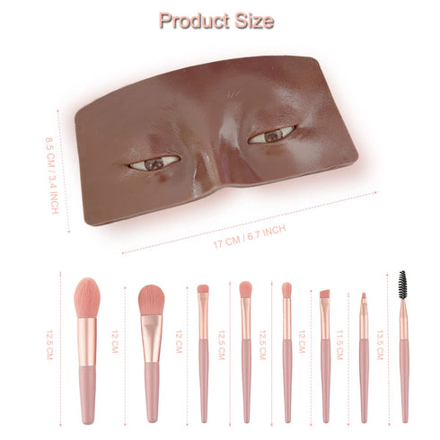 Makeup Practice Face Board, 3D Realistic Makeup Mannequin Face Set with Makeup Kit for Artists and Beginners