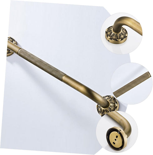 Yardwe Copper Bathroom Safety Grab Bar for Elderly and Disabled Non-Skid Shower Handrail with Strong Bearing Capacity