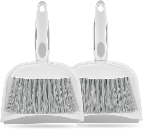 Mini Broom and Dustpan Set - Small Dustpan and Brush Set for Desk, Home, Tent, Gray 2pcs