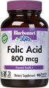 BlueBonnet Nutrition Folic Acid 800mcg, Healthy Neurological Development, Vegan, 90 Vegetable Capsules