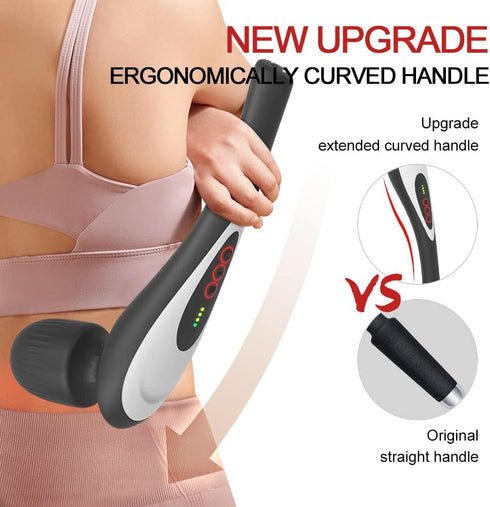 Rechargeable Personal Hand Held Deep Tissue Vibrating Massager for Muscles, Back, Foot, Neck -Cordless Electric