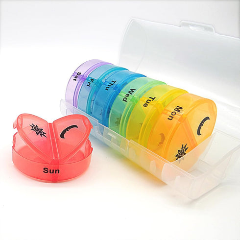 Wopanxye 2 7-Day Medical Box Travel Pill Organizer Case, Times a Day, Large AM/PM Weekly Pill Dispenser Planner