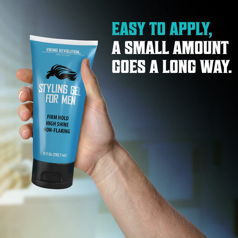 Viking Revolution Hair Gel for Men, Strong Hold Clear Styling Gel, Extra Strength for Firm Hold and High Shine (10oz)