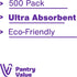 Pantry Value Disposable Absorbent Paper Napkins (500 Count, 6x6 Inch folded) - Everyday use, Events, Parties