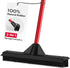 13 Inch Rubber Broom & Squeegee - 100% Natural Rubber with Aluminum Anti-Rust Handle for Hair Removal