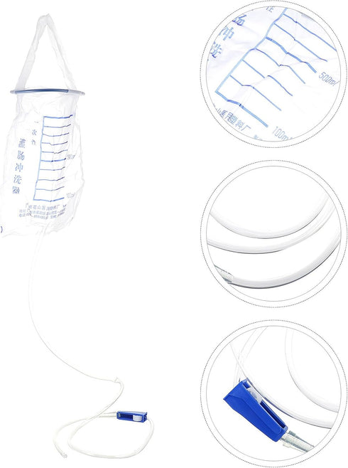 SOPOTUTU 10pcs Set, Cleaning Pouch Flusher -Grade Syringe System for Feminine Care and Colon Cleansing, Portable