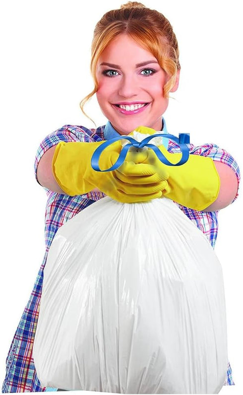 Ultrasac 8 Gallon White Drawstring Trash Bags, Fresh Scented, 0.7 MIL, Pack of 100