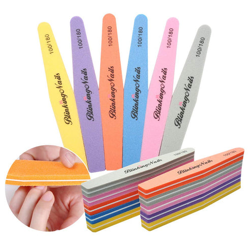 Sponge Nail File and Buffers for Nail Art Care, Double Sides Design 100/180 Grit Nail Buffer Pack of 10