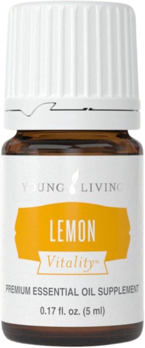 Young Living Lemon Vitality Essential Oil 5ml - 100% Pure Food-Grade Citrus Flavor Enhancer for Culinary Use