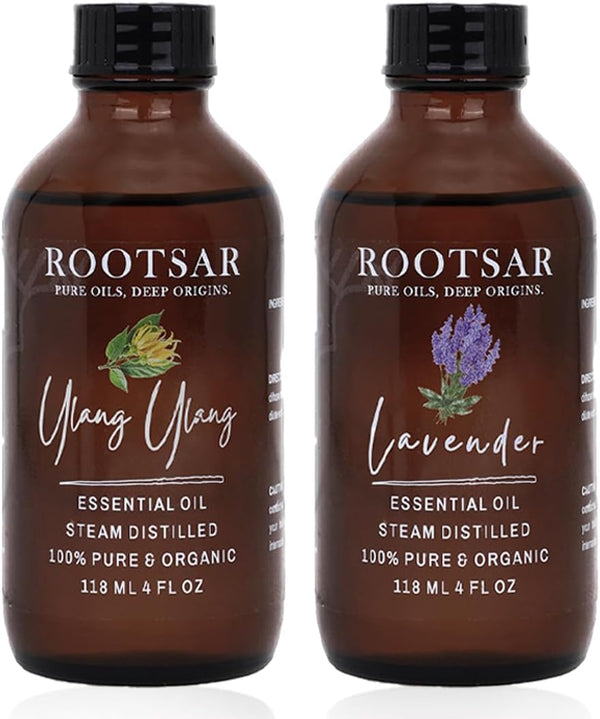 Lavender & Ylang Ylang Essential Oils Set 100% Pure & Natural Diffuser