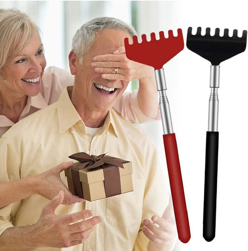 6 Pack Extendable Back Scratcher - Portable Telescoping Metal Hand Massager with Soft Rubber Handles