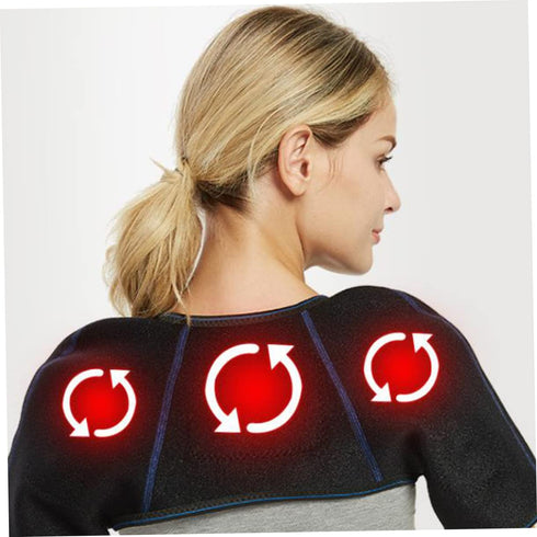 Updated Version Self-heating Shoulder Pads Elastic Belt for Maximum and Neck Massager Muscle Pain Relief Gym