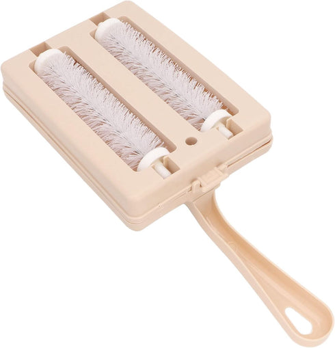 Handheld Dust Cleansing Brush, Manual Carpet Sweeper with Double Rollers for Cleaning Bed Sheets, Furniture, Clothes