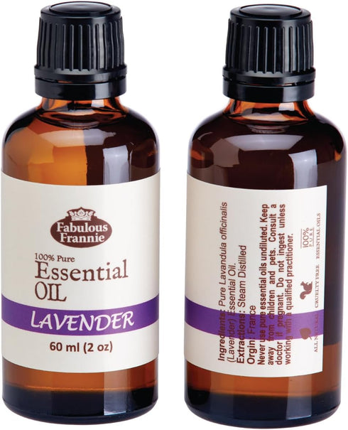 Fabulous Frannie Pure Lavender Essential Oil - French Lavandula officinalis, 60mL (2oz)