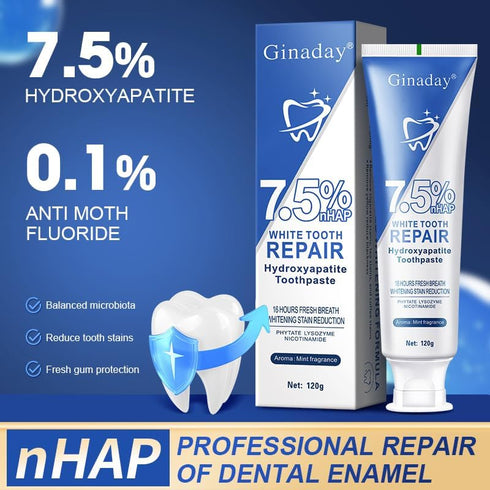 JISKG 2 7.5%, Pcs Hydroxyapatite Toothpaste Fluoride-Free Nano Hydroxyapatite Toothpaste for Oral Care & Enamel