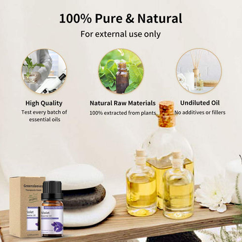 GREENSLEEVES Violet Essential Oil Set, 100% Pure Aromatherapy Oils for Diffuser, 10ml