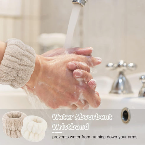 5Pcs Face Wash Headband and Wristband Set for Women, Spa Skin Care Headband, Hair Band and Wrist Towels for Washing Face