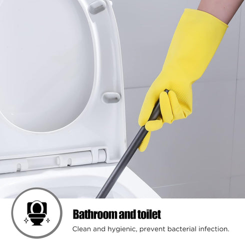 IUCGE 3 6 Rubber cleaning gloves or Pairs for Household,Reuseable dishwashing gloves for Kitchen.