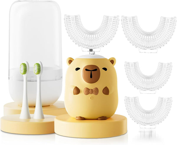 TOPSTLION Kids U-Shaped Electric Toothbrush for Toddlers, Sonic Ultrasonic Automatic Toothbrush with Soft