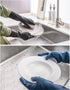 HOMSSEM Dishwashing Gloves with Hanging Hooks - 2 Pairs of Latex Navy, Gray Rubber Gloves for Cleaning