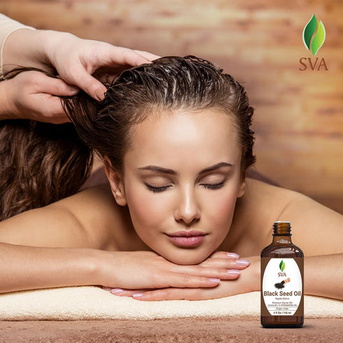 SVA Black Seed Oil - 4 Fl Oz, 100% Natural Cold Pressed for Face, Skin, Hair Care, with Dropper