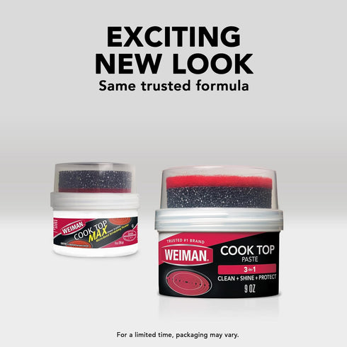 Weiman Cooktop Cleaner Paste, Easily Remove Burned-On Food, Grease and Watermarks, Leaving Your Glass Cook Top