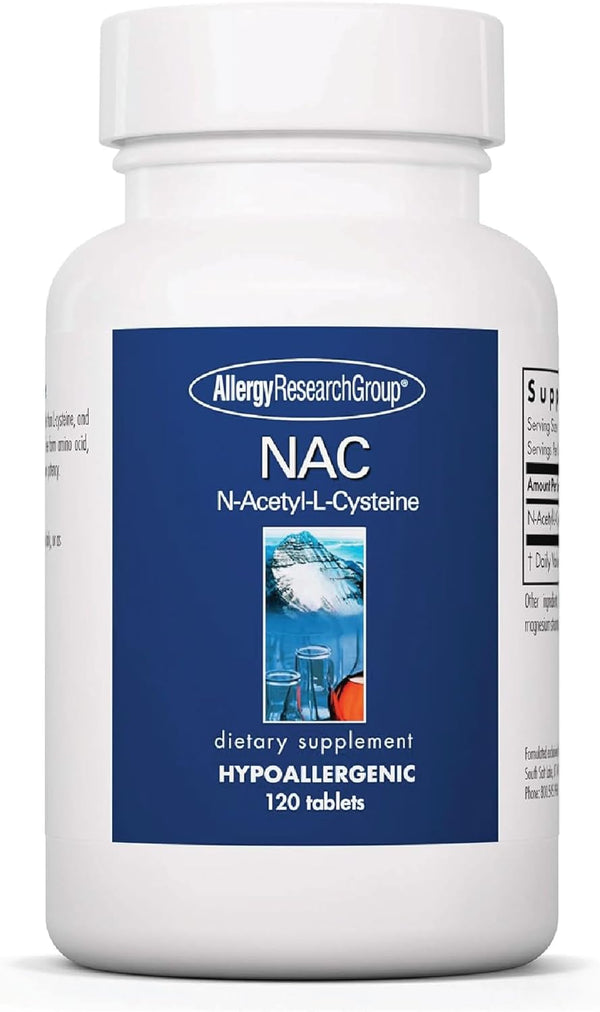 Allergy Research Group NAC Supplement - N-Acetyl-L-Cysteine, 120 Count, Supports Immune Function, Healthy Mucus