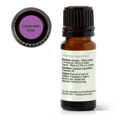 Plant Therapy Lavender Fine Essential Oil, 10 mL (1/3 oz), 100% Pure, Therapeutic Grade