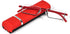 REAVEE Stylish Half Frame Reading Glasses for Women, Lightweight Rectangle Metal Portable Readers with Cases, Red +1.0