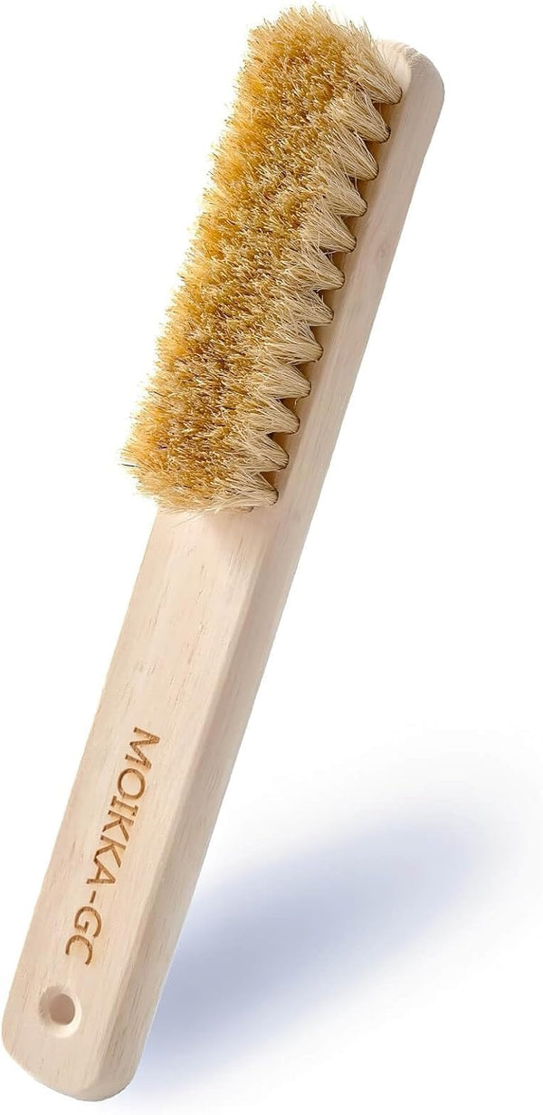 MOIKKA-GC Wood Laundry Stain Brush with Boar Bristle, Tough Stain Remover for Delicate