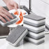 5 Pcs Heavy Duty Dual-Sided Scrub Sponges for Kitchen, Multi-Use Deep Cleaning (Grey White)