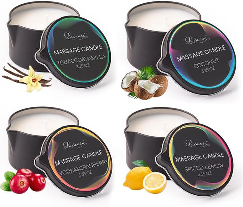 Massage Candles for Body Therapy-Natural Soybean Wax Low Temp Massage Oil Candles