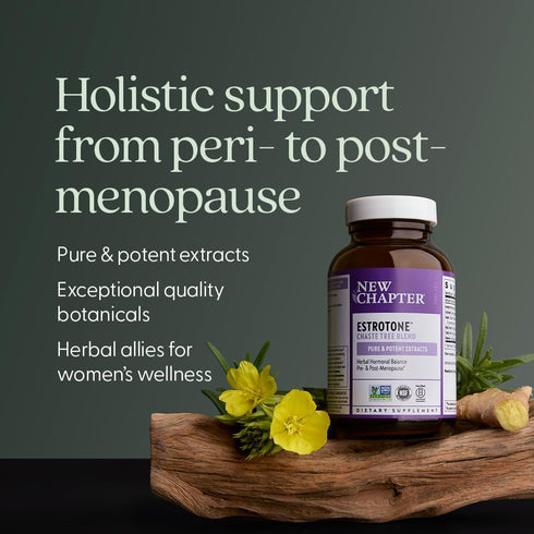 New Chapter Menopause Supplement - Estrotone Herbal Blend with Black Cohosh, 60 ct Vegetarian Capsule