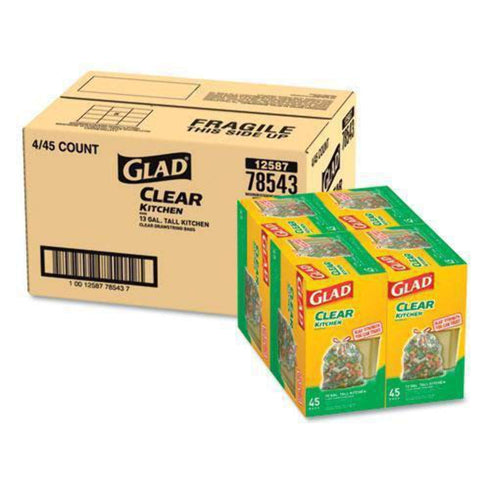 Clear Drawstring Can Liner, PK45