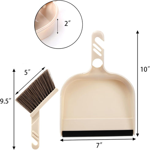 Jucoan 4 Pack Dustpan and Brush Set - Small Portable Handheld Combo for Home, Office, School Cleaning