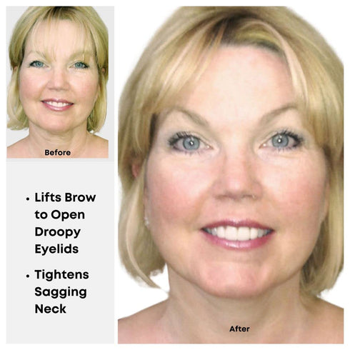 Instant Face Lift Tape Kit - 30-Day Supply of Transparent Neck & Eyebrow Lift Strips - Made in USA