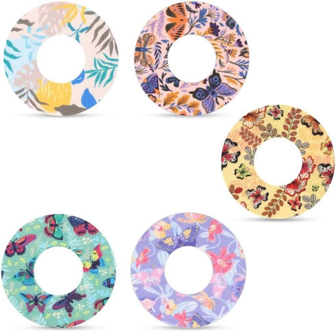 25pcs Waterproof Adhesive Sensor Covers for Libre 2, Sweatproof Butterfly Print Blood Sugar Monitor Patch Compatible