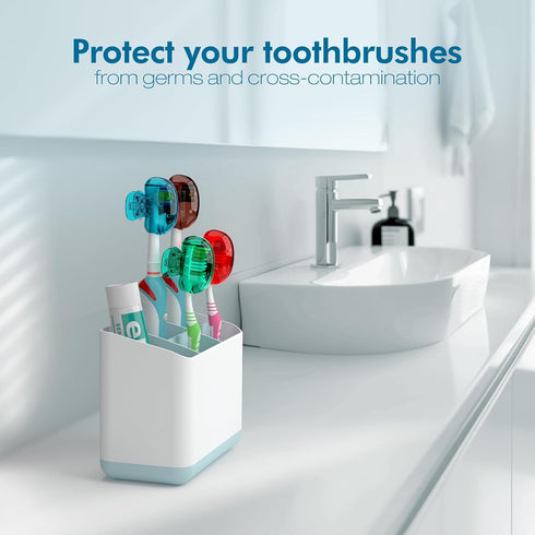 Nincha -Pack 6 Snap-on Toothbrush Head Cover for Manual and Powered Toothbrush - Multiple Colors