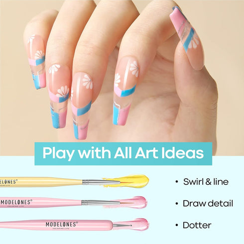 Modelones Nail Art Brush Set - Nail Art Tools with Various Brushes for Salon at Home DIY