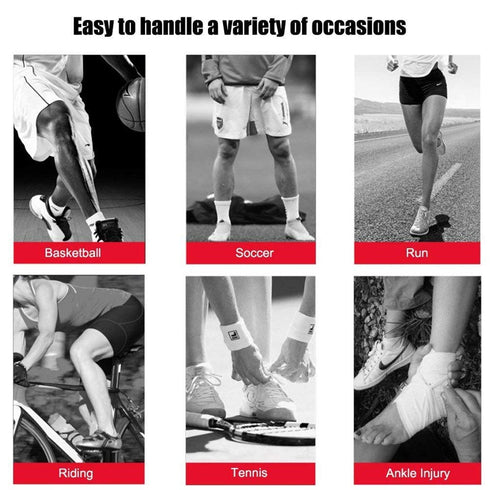 Ankle Support Brace, Adjustable Ankle Strain Protector Strap, Compression Wrap Stabilizer for Basketball Sport Injuries