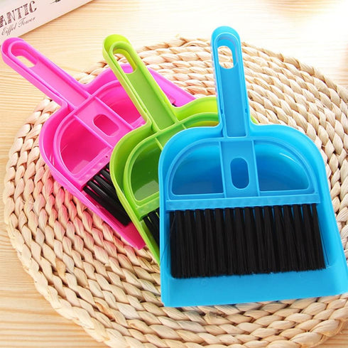 TopHomer Set Counter Mini Broom and Dustpan Compact Cleaning Kit Nesting Snap-On Design Saving Space for Pet Cages