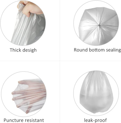 Teivio 4 Gallon Strong Trash Bags, 330 Count, Small Bathroom Garbage Can Liners, Grey Plastic Bags