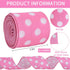 TONIFUL 2.5 Inch Wired Edge Ribbon, Baby Pink Polka Dots Burlap Ribbon for Gift Wrapping, Wreath Bows Making