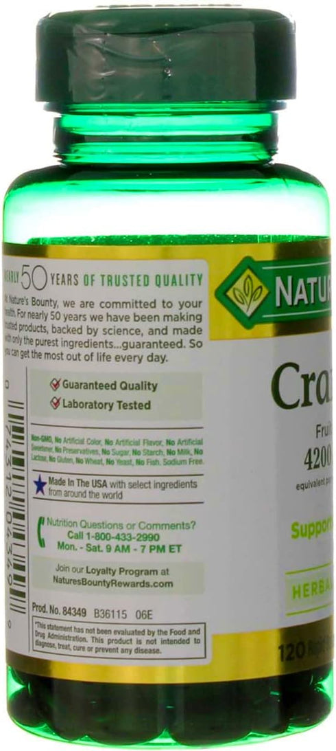 Nature's Bounty Cranberry Fruit 4200 mg with Vitamin C - Softgels, 120 ea (Pack of 4)