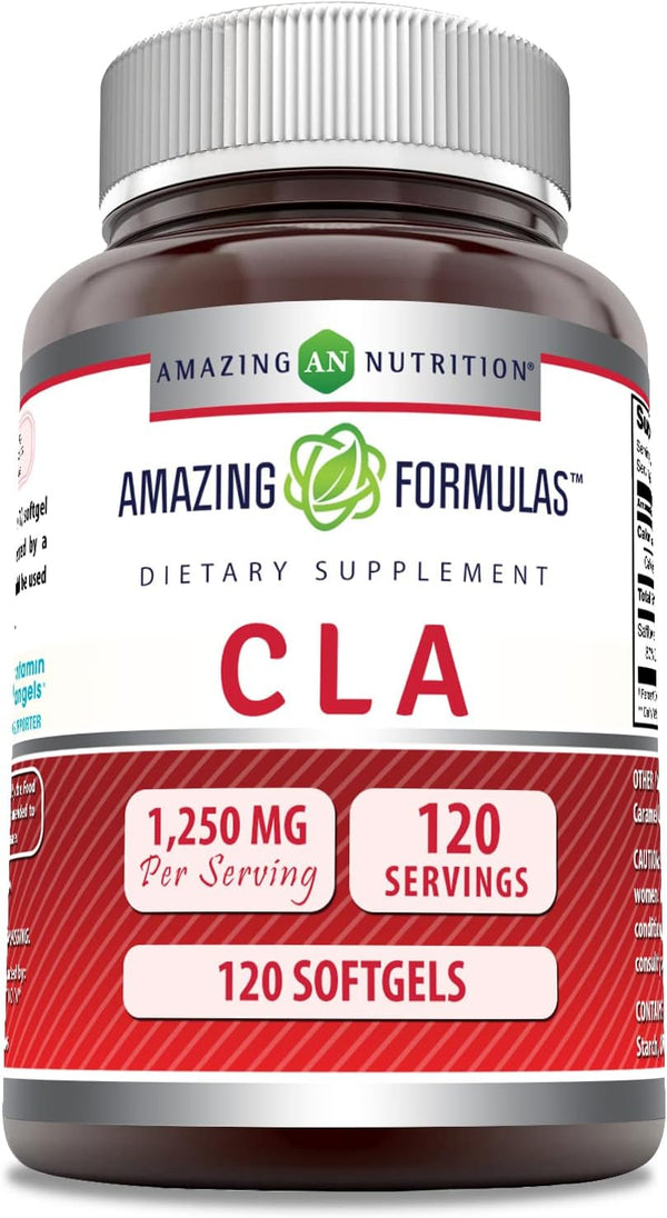 Amazing Formulas CLA Softgels | 1250 Mg Conjugated Linoleic Acid Supplement | Non-GMO, Gluten-Free | 120 Count Made in