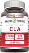 Amazing Formulas CLA Softgels | 1250 Mg Conjugated Linoleic Acid Supplement | Non-GMO, Gluten-Free | 120 Count Made in
